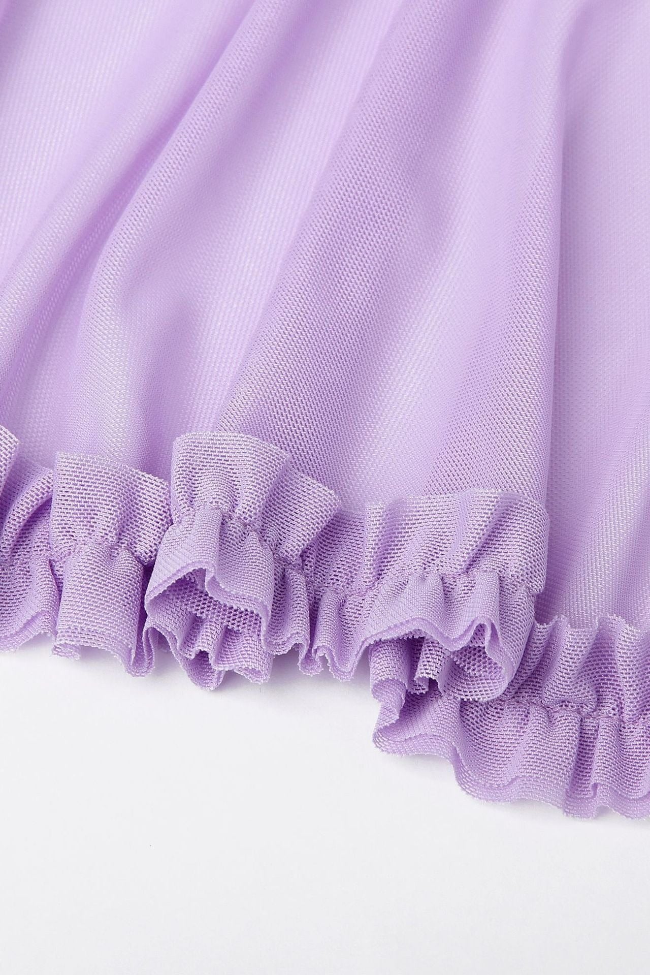 Moon 45 Stretch Mesh Ruffle Ruched Slit Maxi Dress