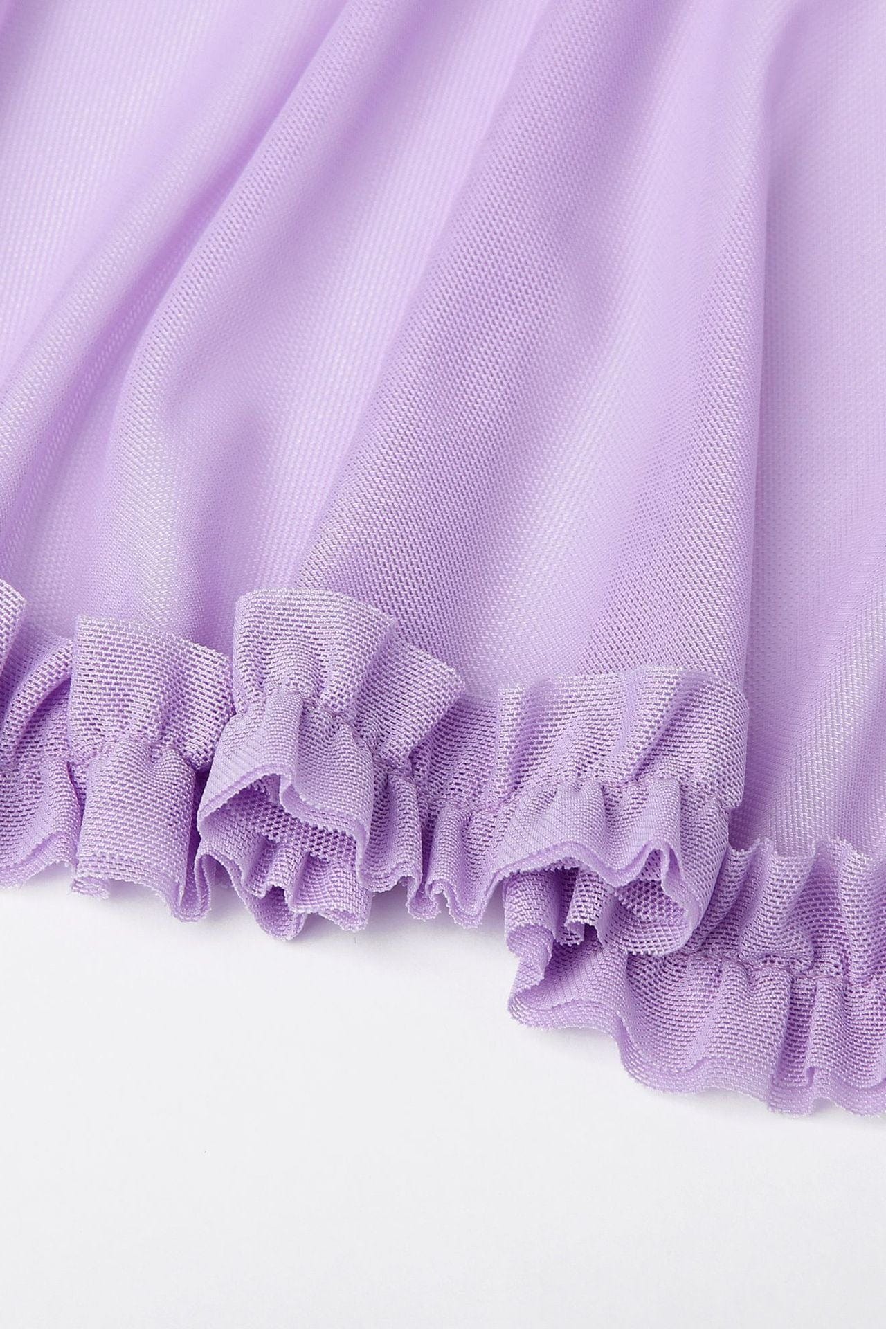 Moon 45 Stretch Mesh Ruffle Ruched Slit Maxi Dress