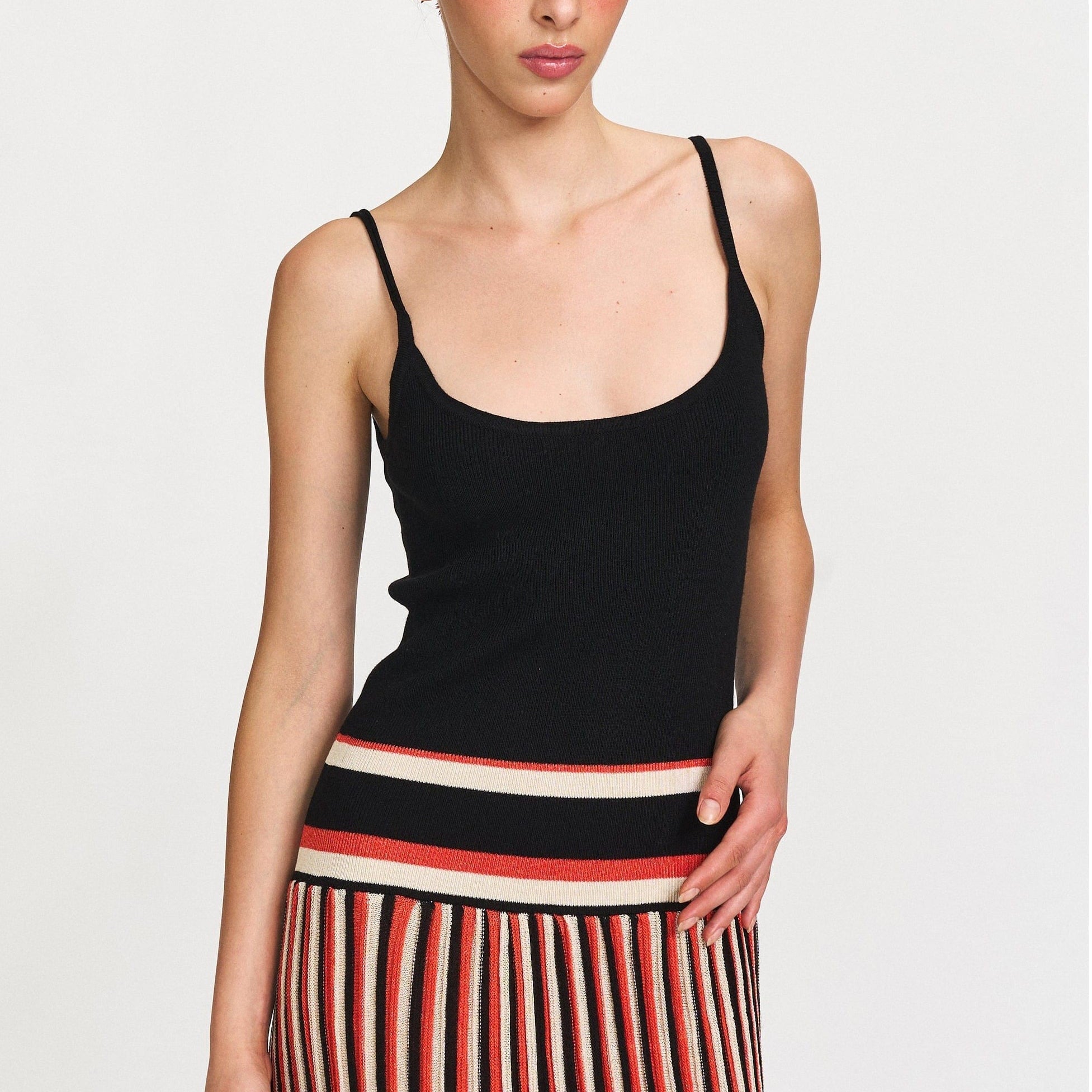 Moon 45 Striped Knit Maxi Dress