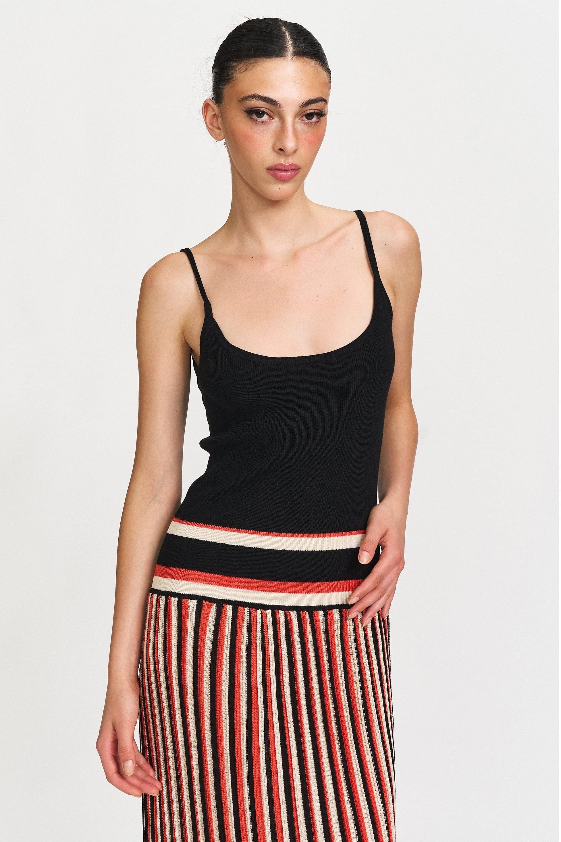 Moon 45 Striped Knit Maxi Dress