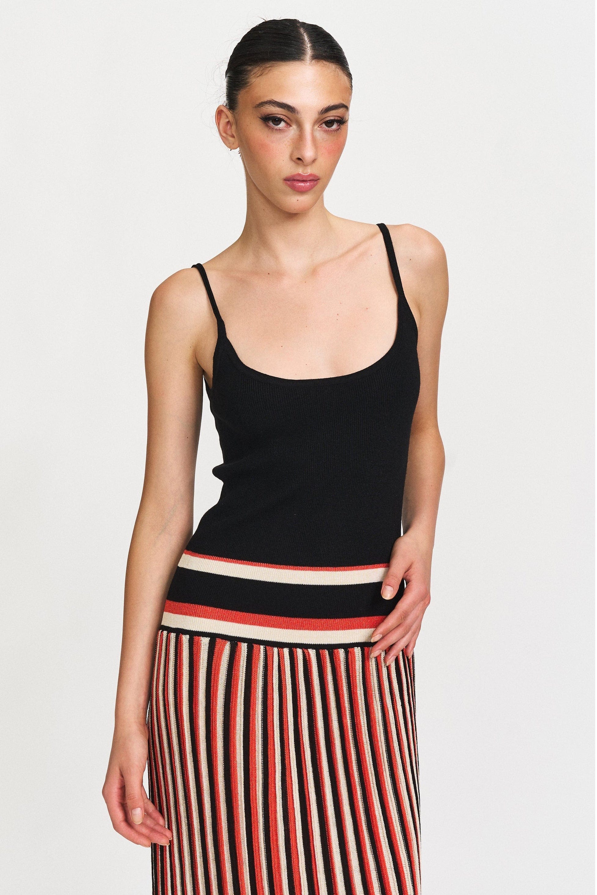 Moon 45 Striped Knit Maxi Dress