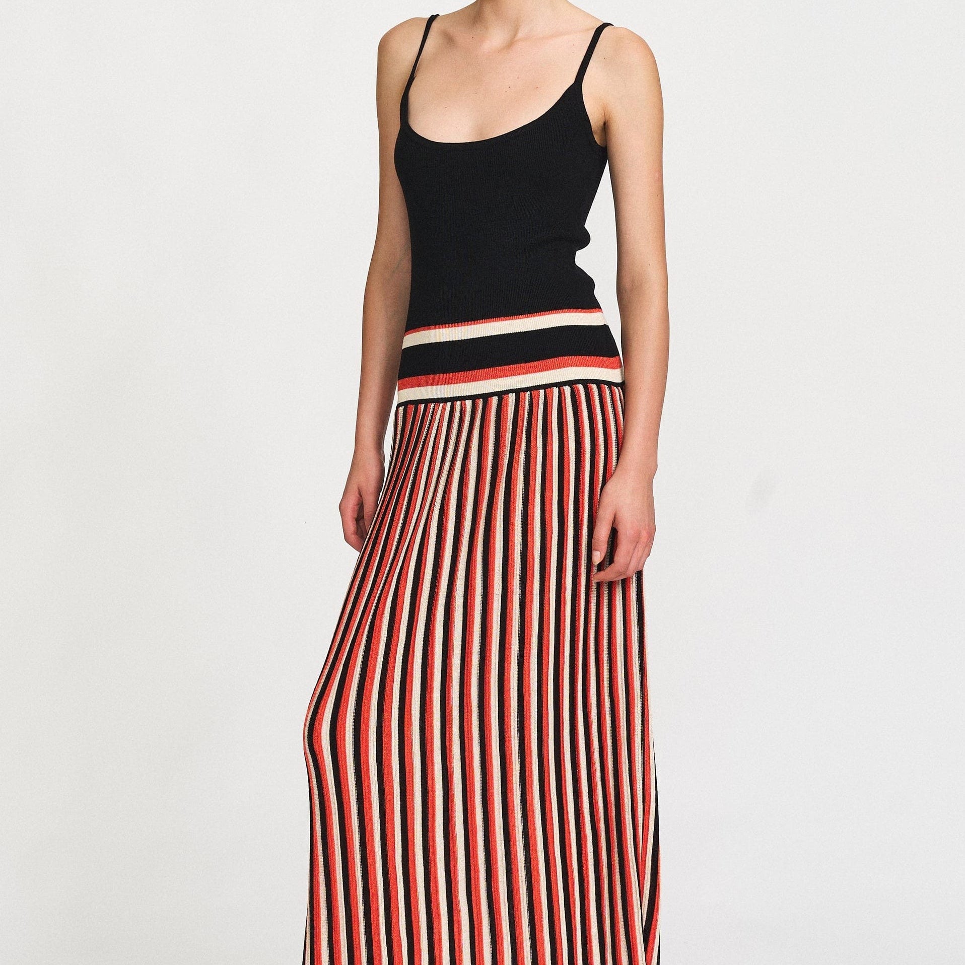 Moon 45 Striped Knit Maxi Dress