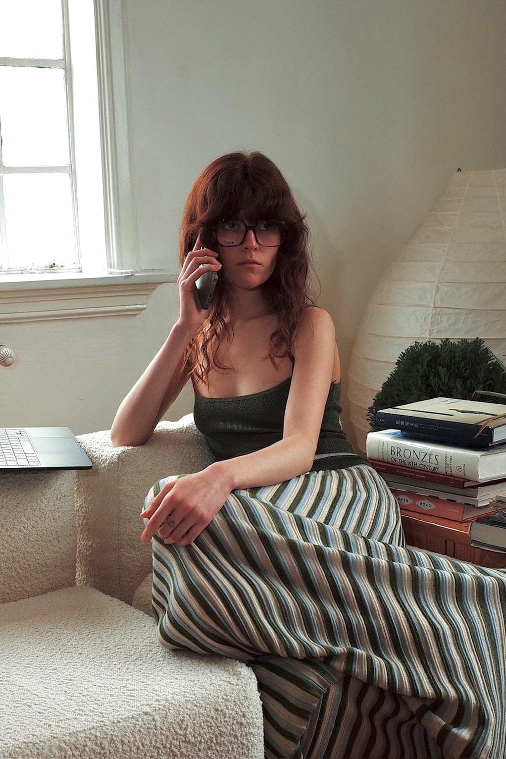 Moon 45 Striped Knit Maxi Dress