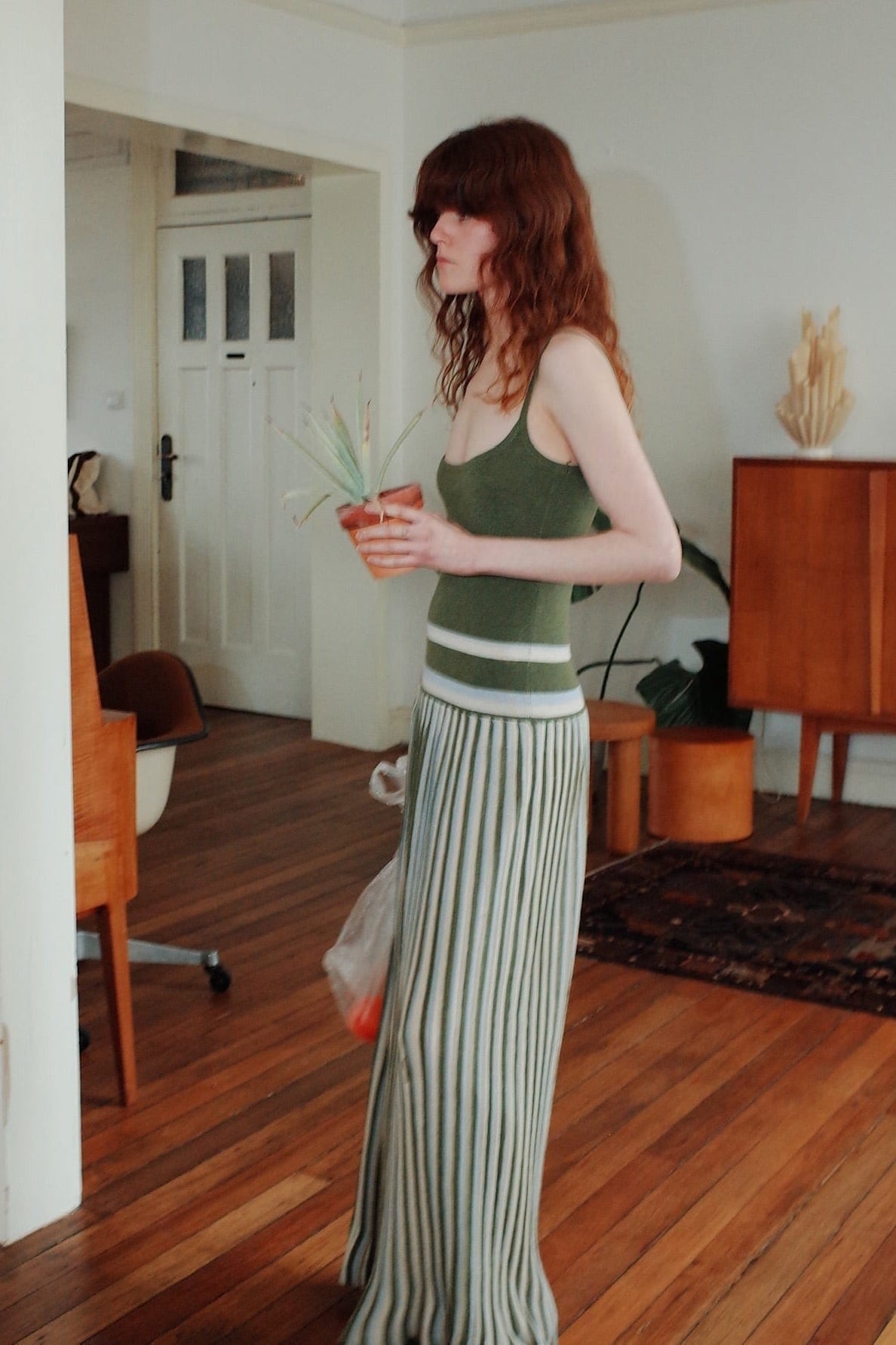 Moon 45 Striped Knit Maxi Dress