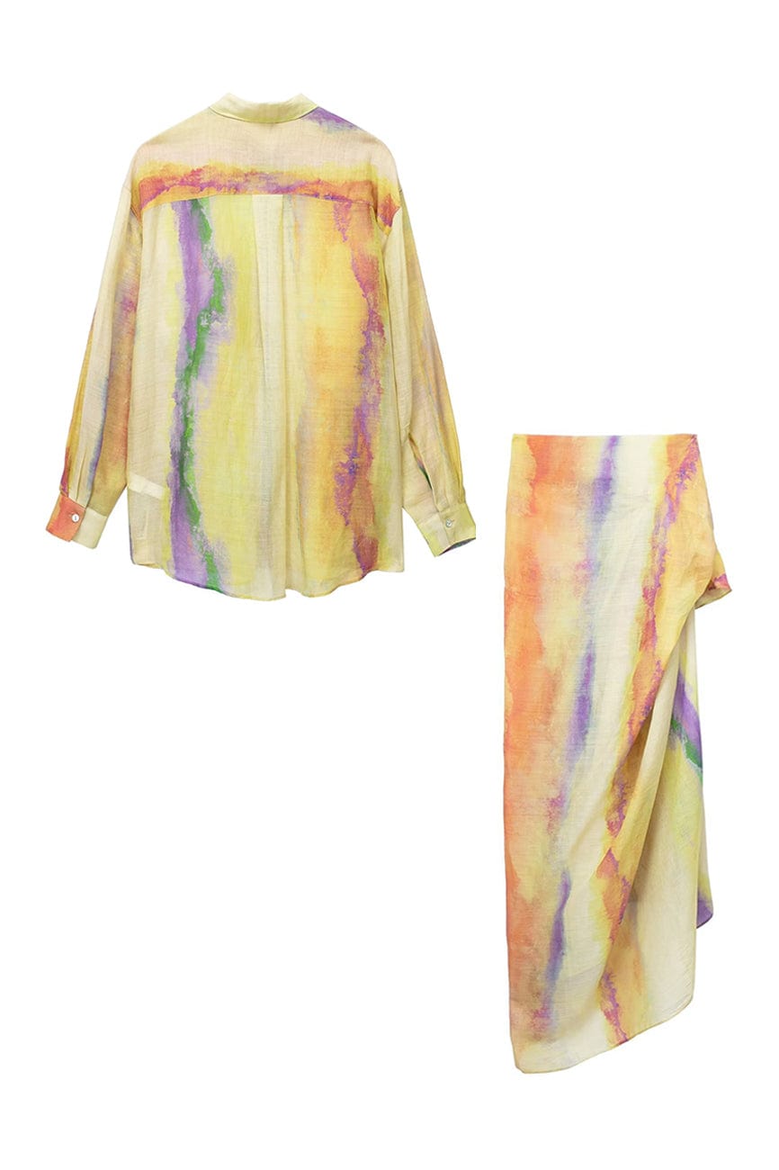 Moon 45 Tie-Dye Printed Wrap Skirt Two-Piece Set