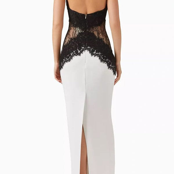 Moon 45 Transparent Waist Lace Maxi Dress