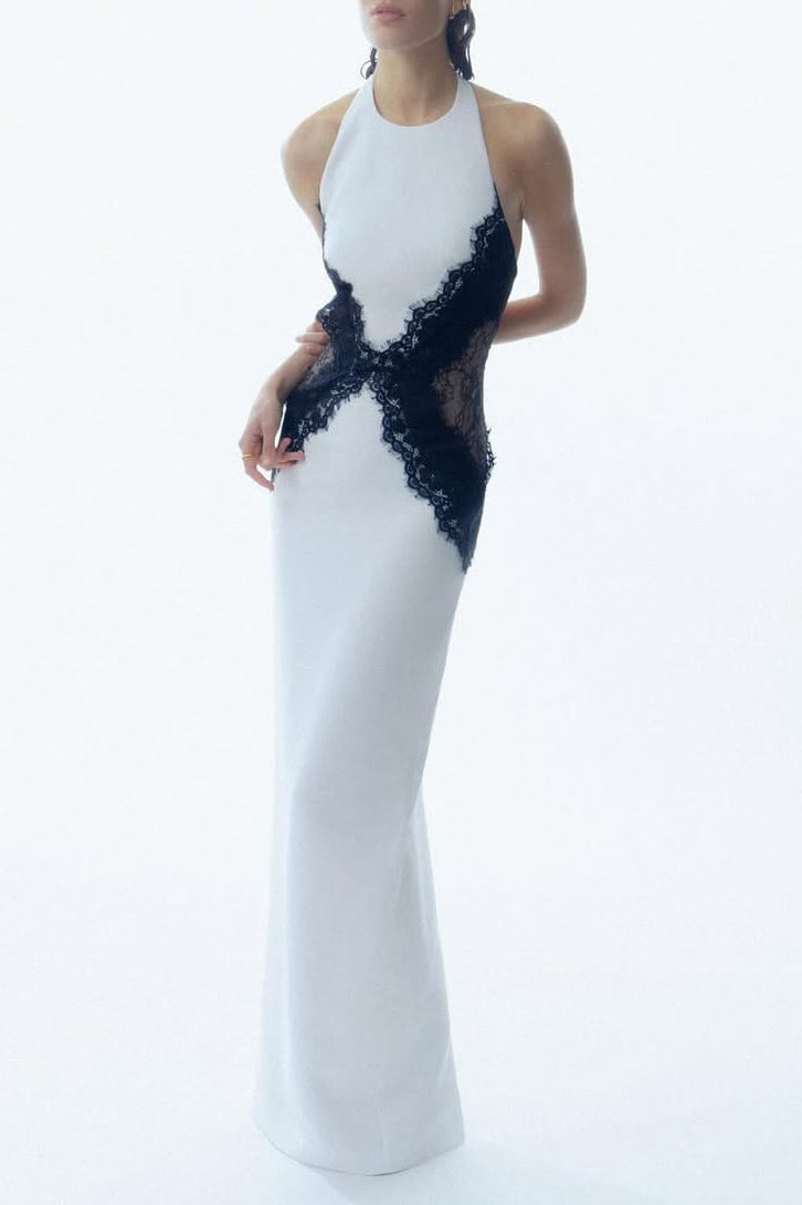 Moon 45 Transparent Waist Lace Maxi Dress