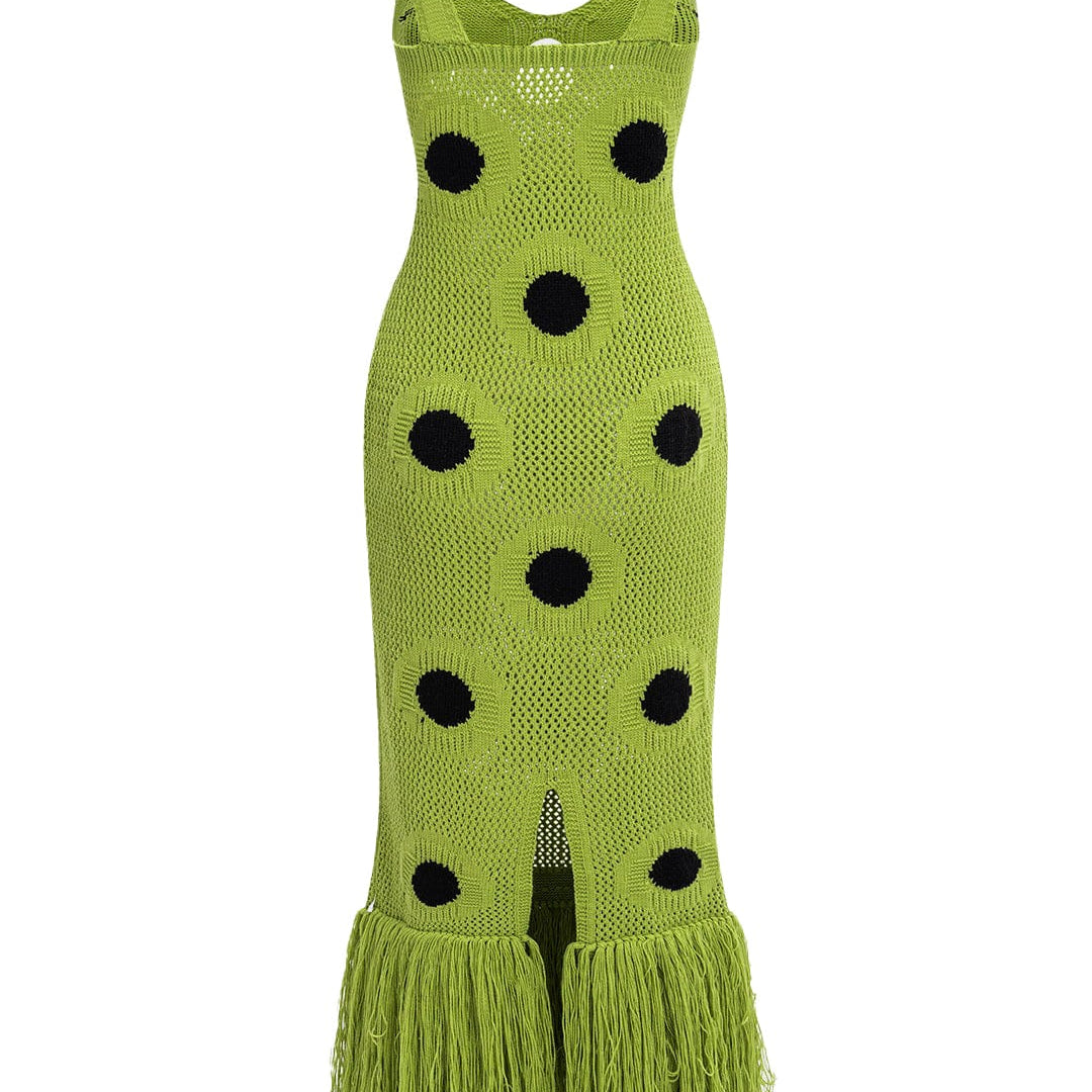 Moon 45 V-Neck Tassel Knitted Bodycon Dress