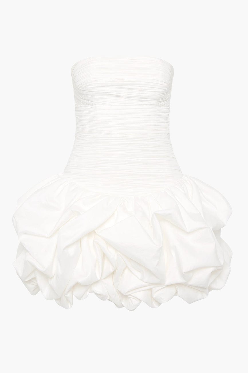Moon 45 White Pleated Peplum Mini Skirt
