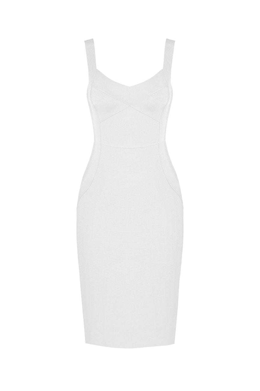 Moon 45 White / XS Bandage Bodycon Midi Dress