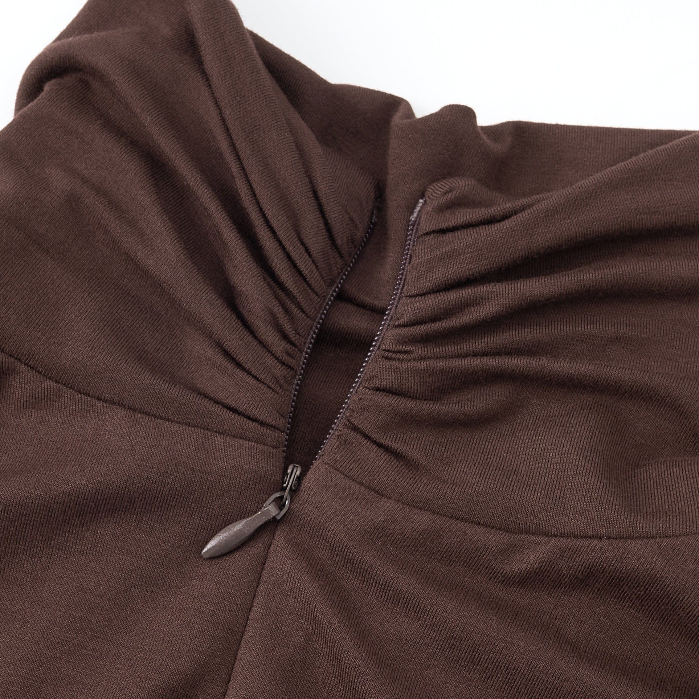 Moon 45 Wrap Ruched High Neck Long Sleeve Maxi Dress