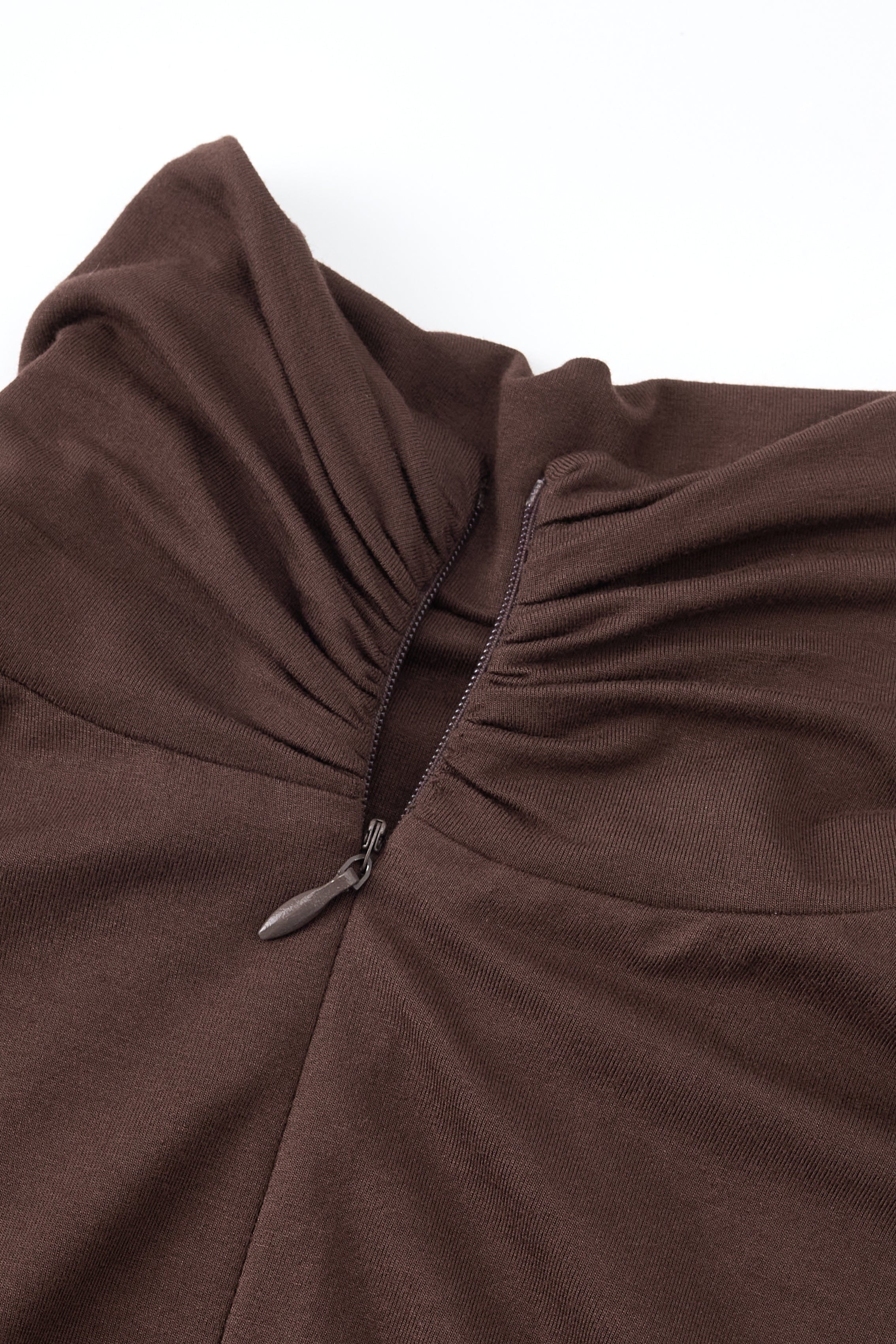 Moon 45 Wrap Ruched High Neck Long Sleeve Maxi Dress