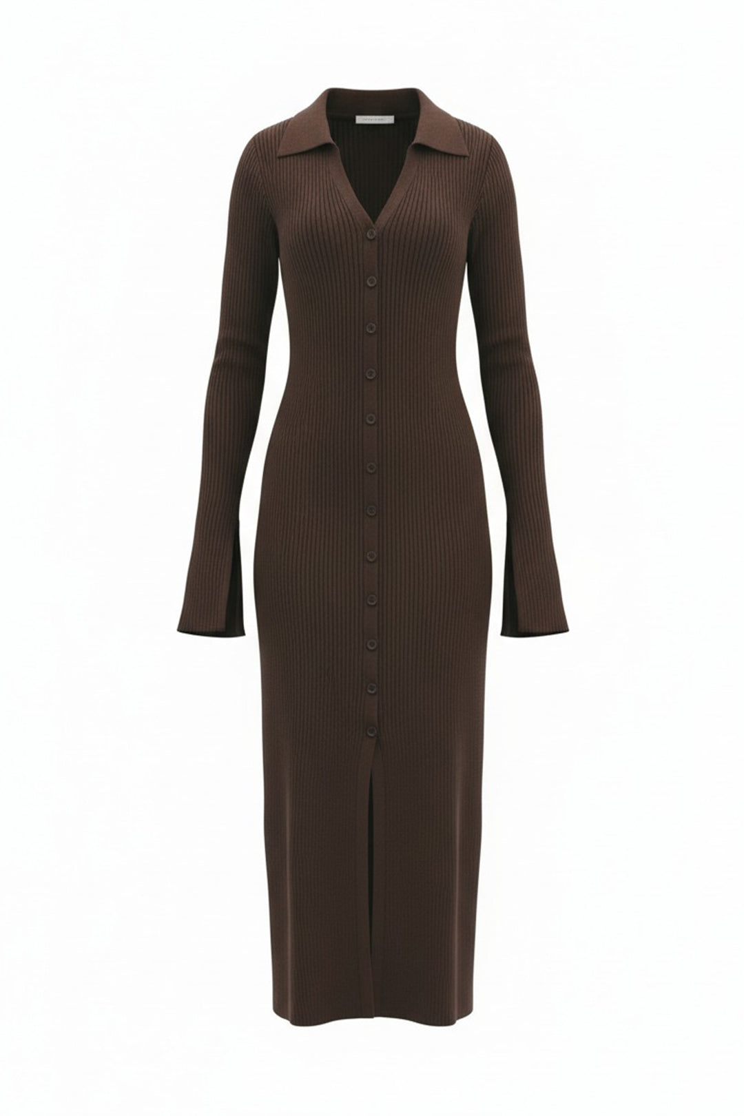 Single-breasted Knit Midi Dress