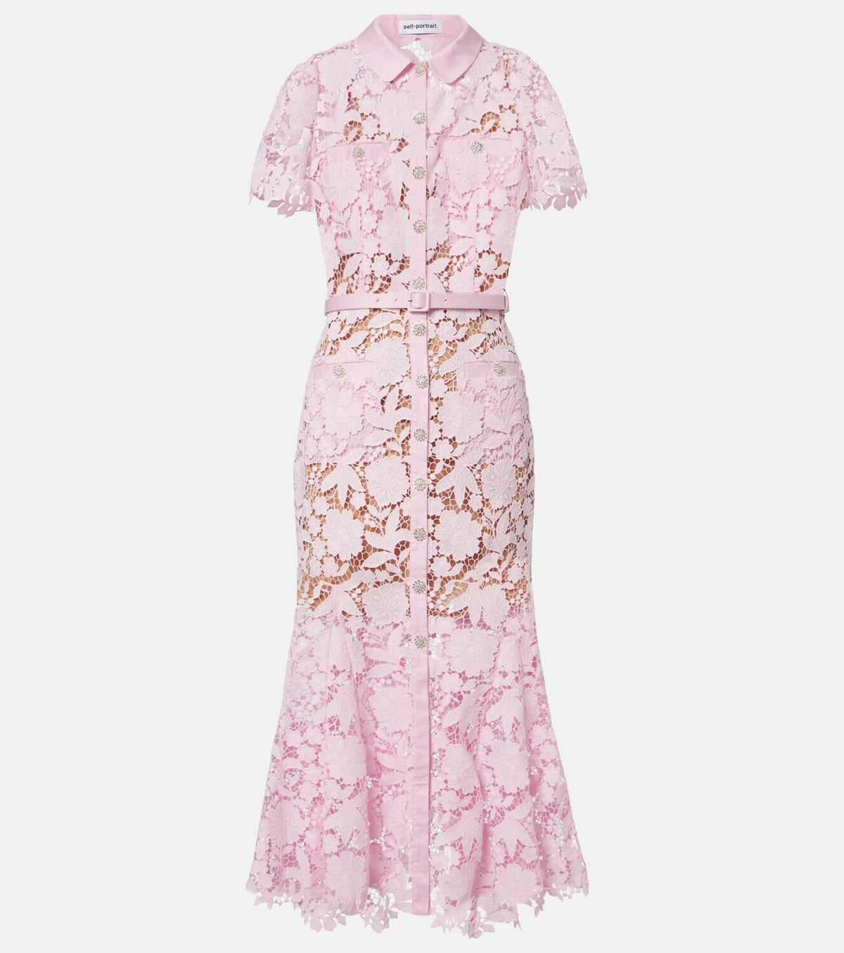 Elegant Long Sleeve Lace Shirt Dress