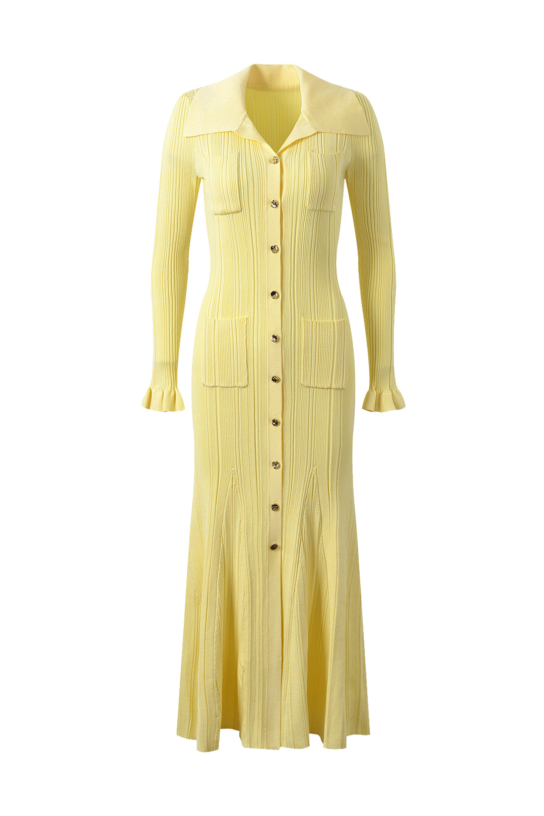 Pocket Ribbed Knit Midi Dress