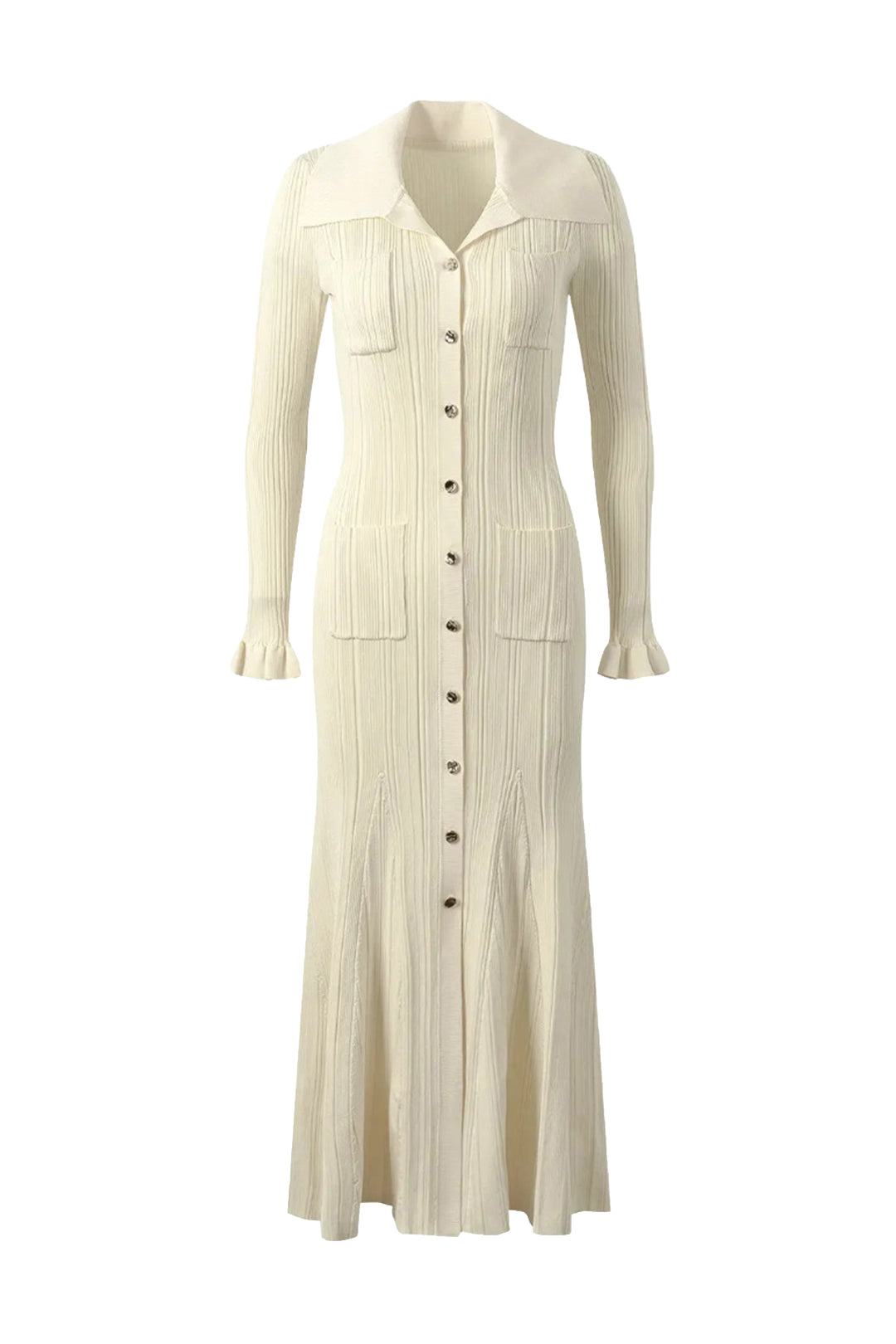 Pocket Ribbed Knit Midi Dress