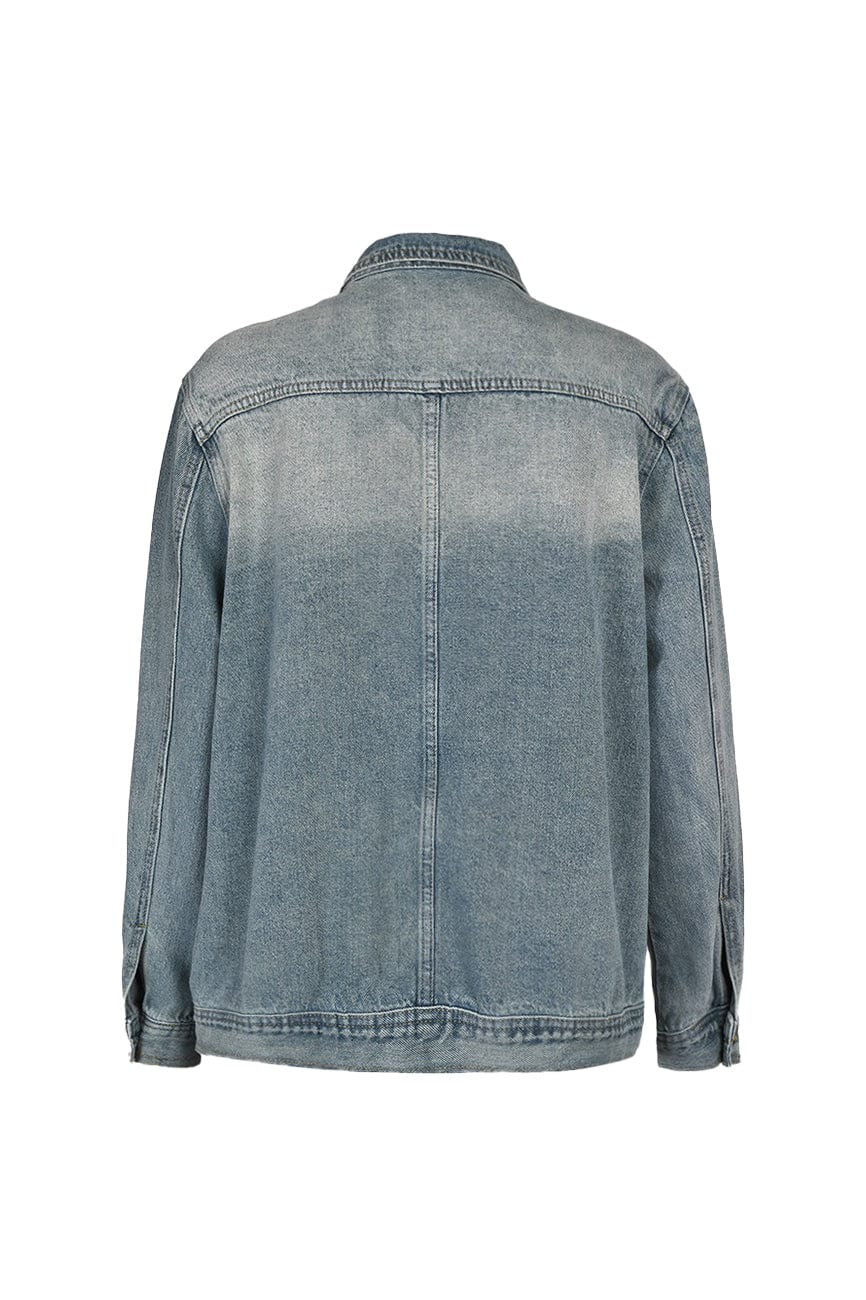 Moon 45 Asymmetric Split Denim Jacket
