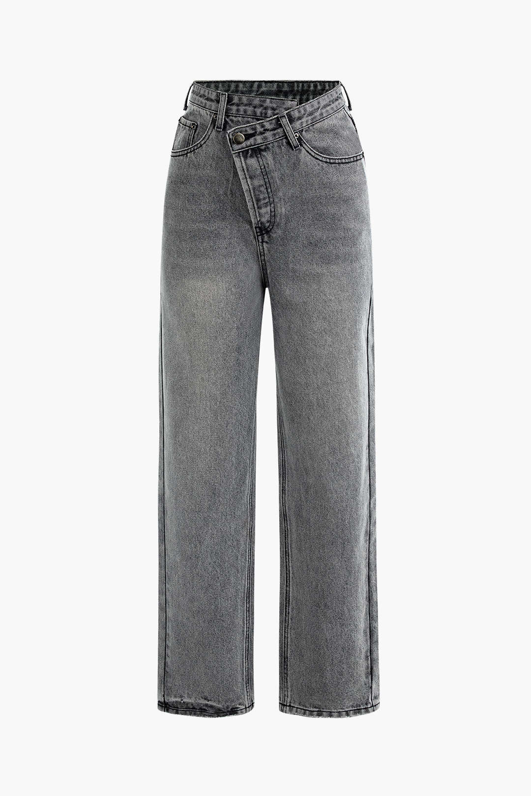 Moon 45 Asymmetric Waist Straight Leg Jeans