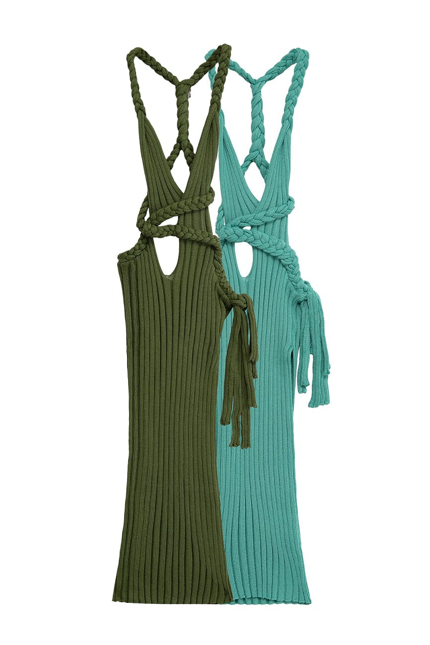 Moon 45 Backless Cable Knit Beach Maxi Dress