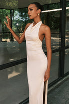 Moon 45 Backless Slit Sleeveless Maxi Dress