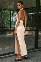 Moon 45 Backless Slit Sleeveless Maxi Dress