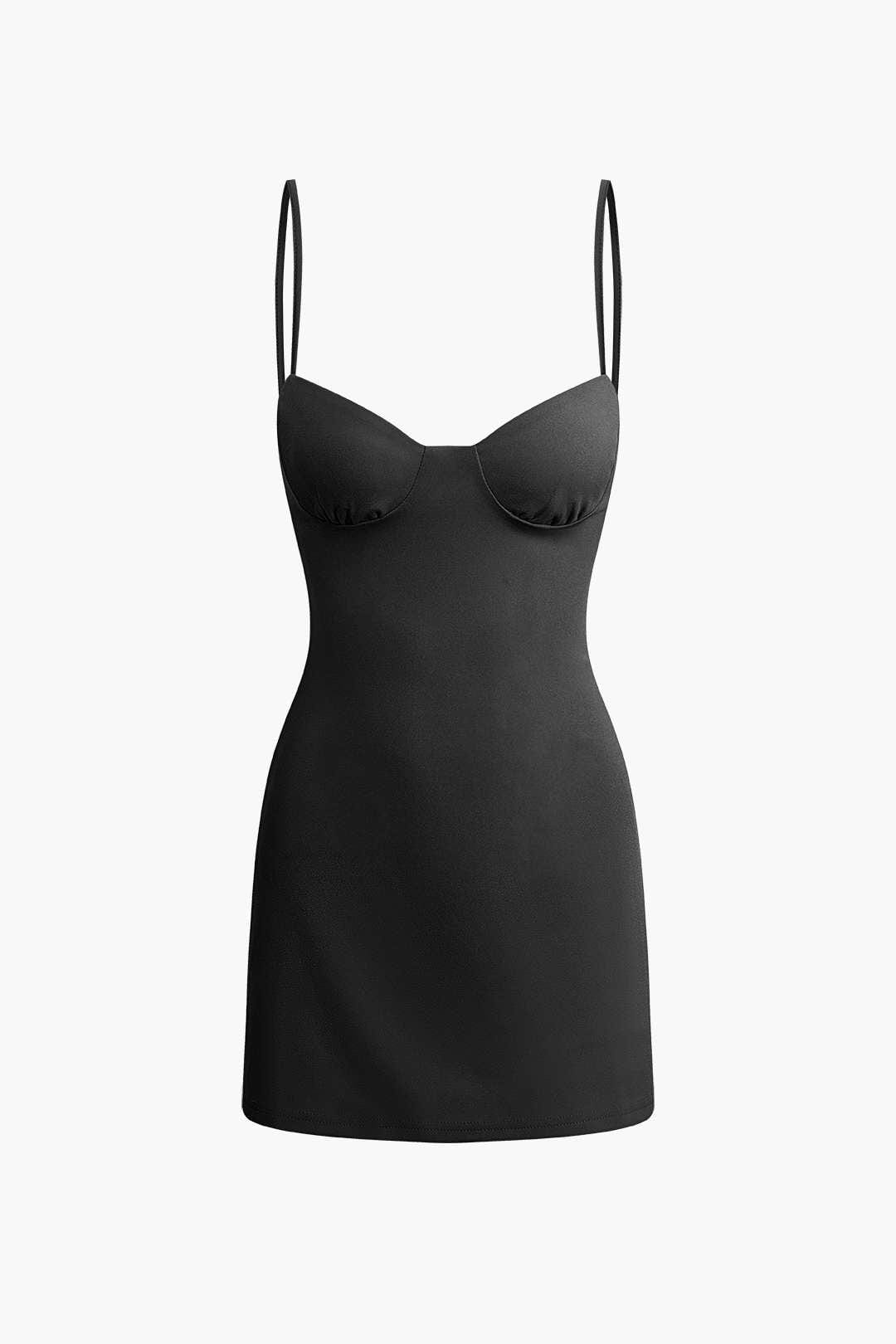 Moon 45 Basic Solid Bustier Slip Mini Dress