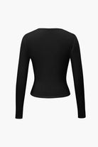 Moon 45 Basic Solid Round Neck Long Sleeve Top