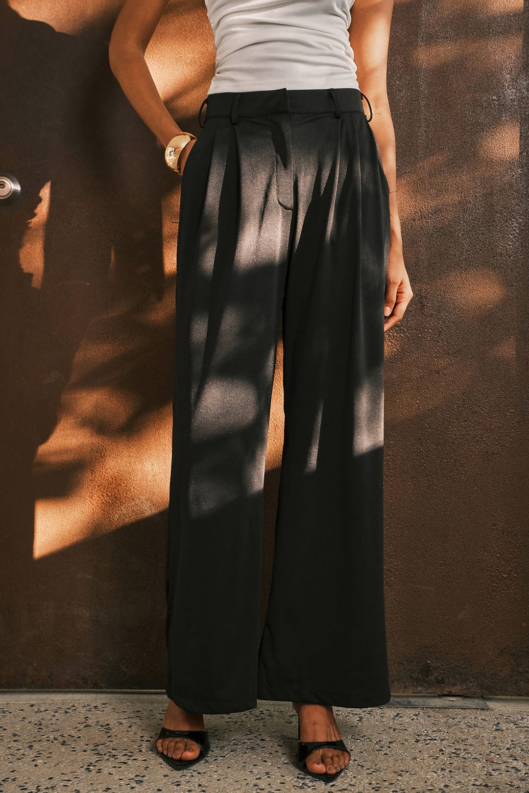 Moon 45 Basic Wide Leg Suit Pants