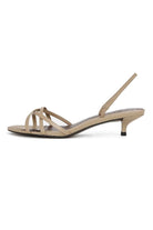 Moon 45 BEIGE / 36 French Style Low-Heel Lambskin Sandals