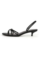 Moon 45 BLACK / 36 French Style Low-Heel Lambskin Sandals