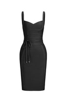 Moon 45 BLACK Bandage Knit Mide Dress