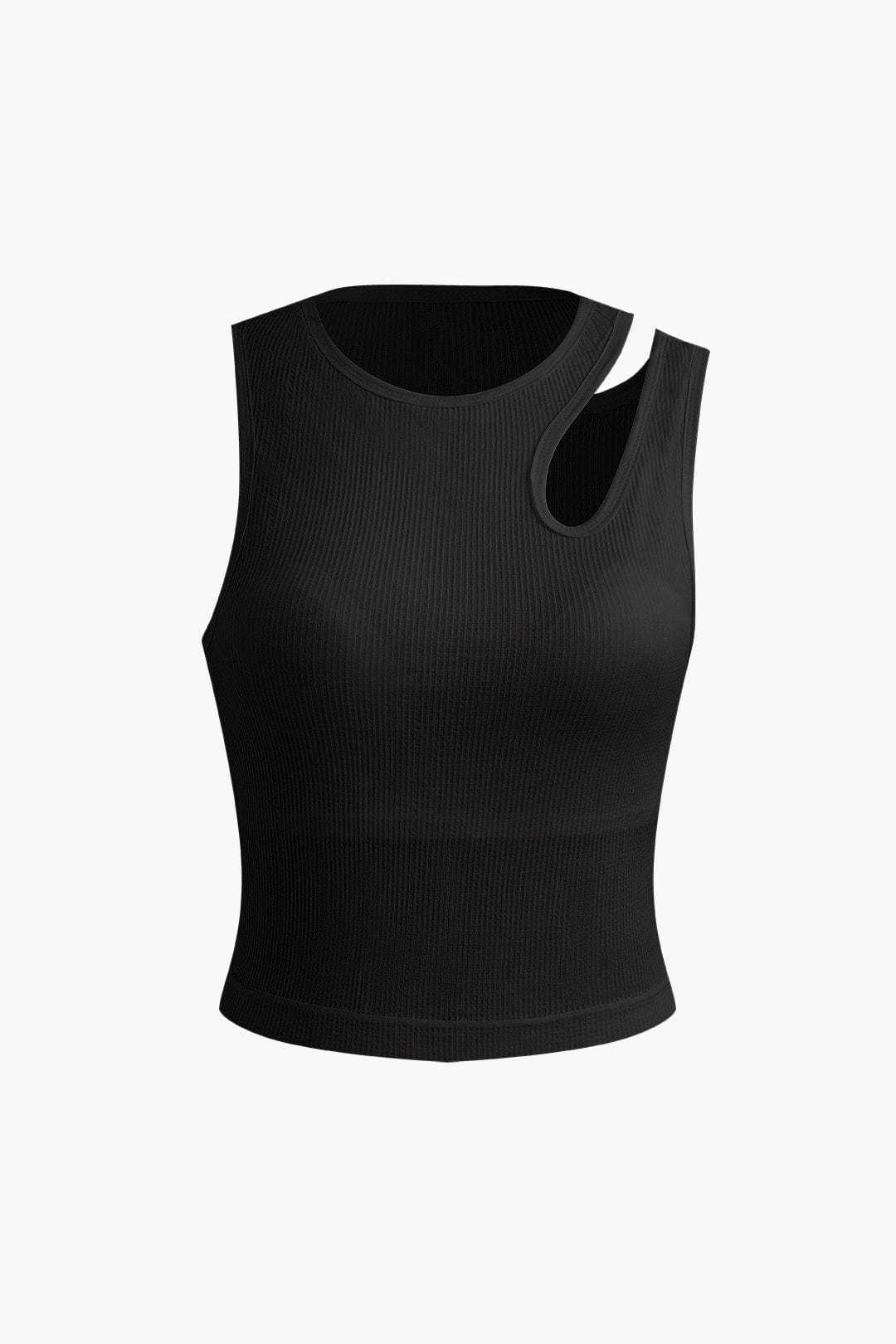 Moon 45 BLACK / S Basic Cut Out Tank Top