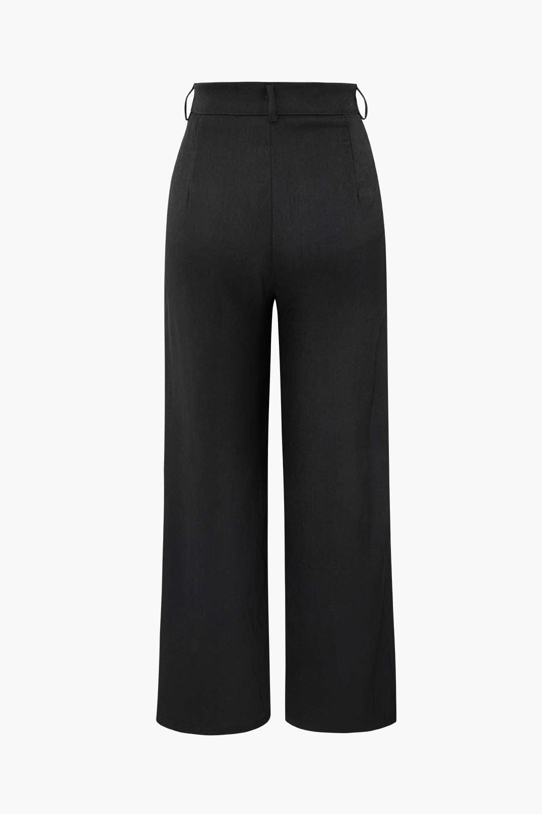 Moon 45 BLACK / S Draped Wrap Suit Pants