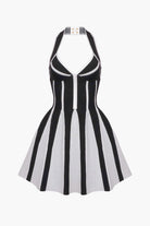 Moon 45 Black / XS Contrast Knitted Halter Dress