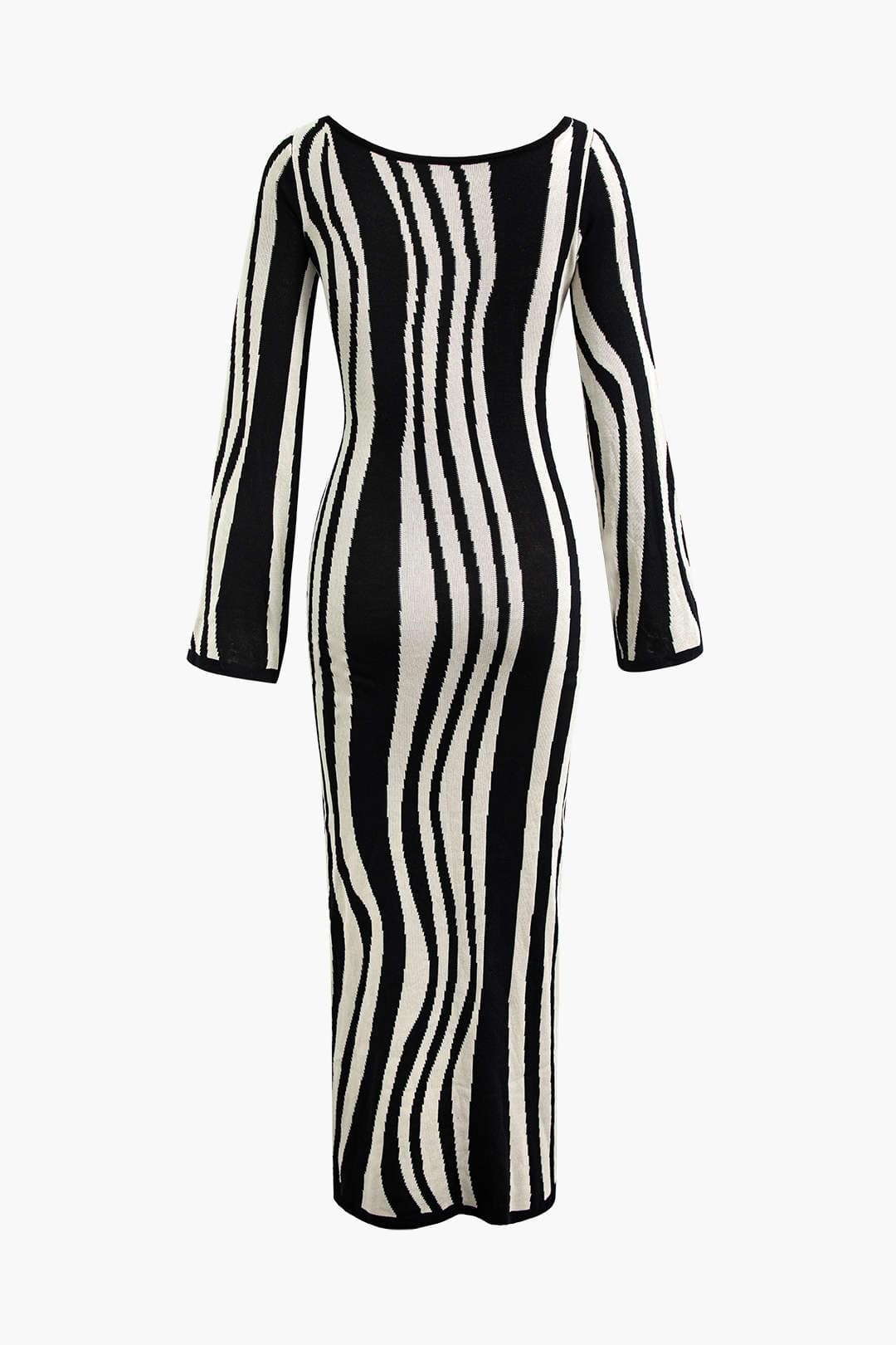 Moon 45 BLACK / XS Contrast Stripe Knit Maxi Dress