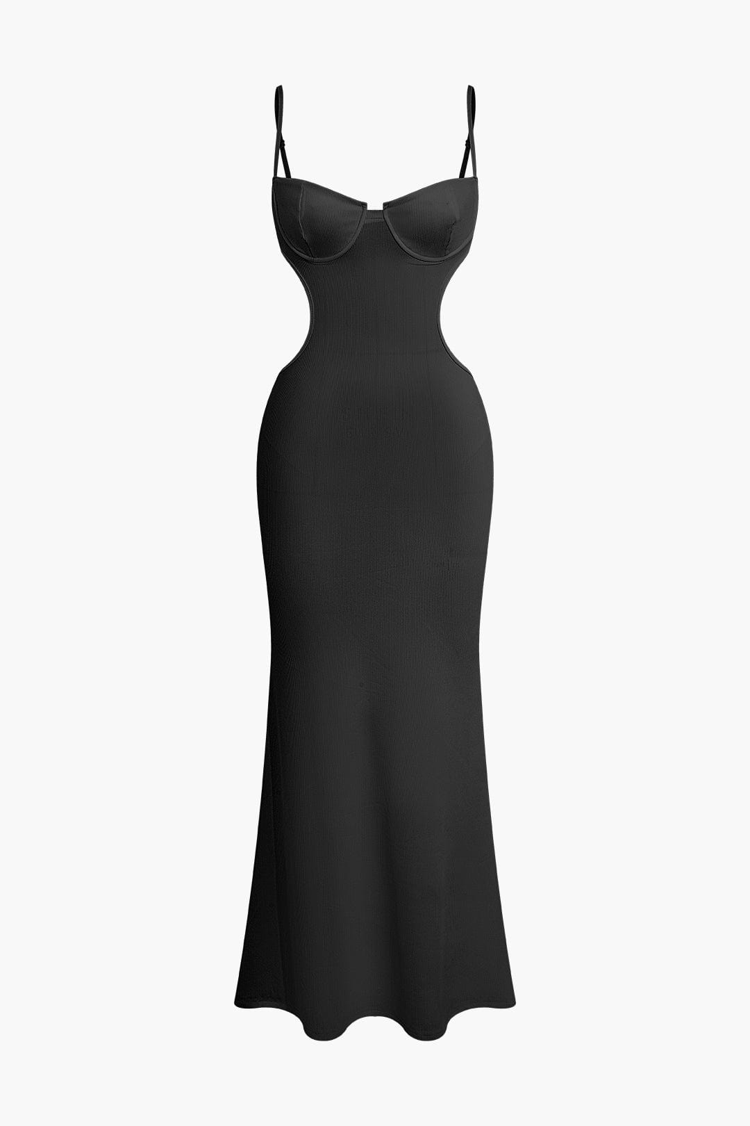 Moon 45 BLACK / XS Cut Out Backless Bustier Slip Maxi Dress