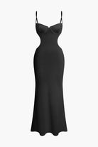 Moon 45 BLACK / XS Cut Out Backless Bustier Slip Maxi Dress