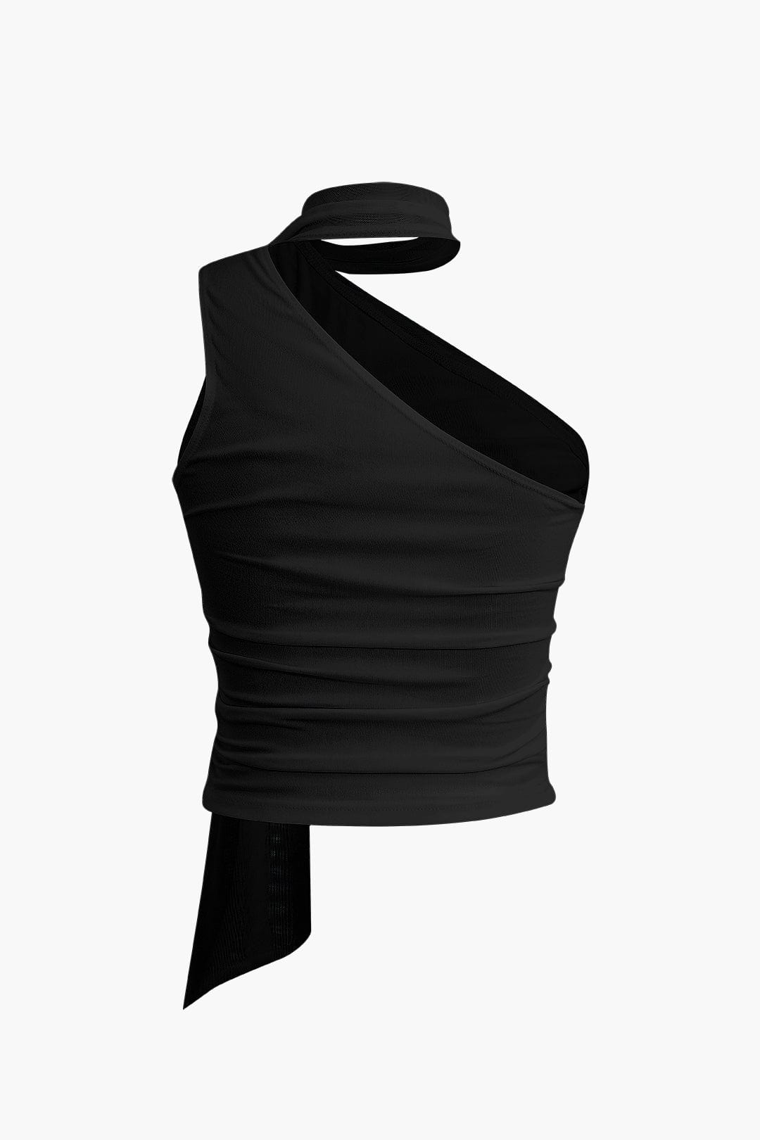 Moon 45 BLACK / XS One-shoulder Tank Top With Scarf