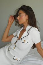 Moon 45 Blazer-Style Lapel Knitted Dress