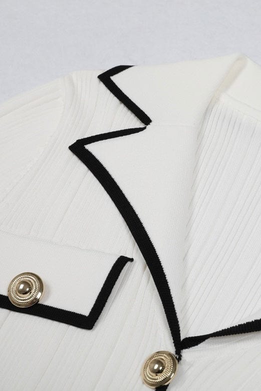 Moon 45 Blazer-Style Lapel Knitted Dress