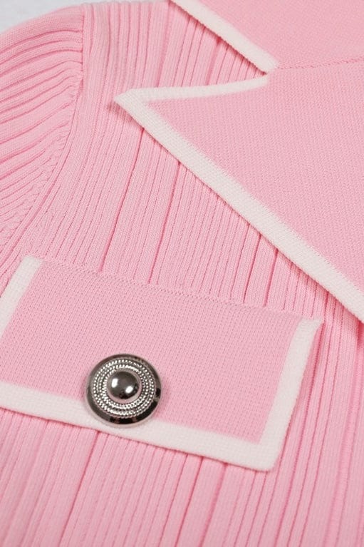 Moon 45 Blazer-Style Lapel Knitted Dress