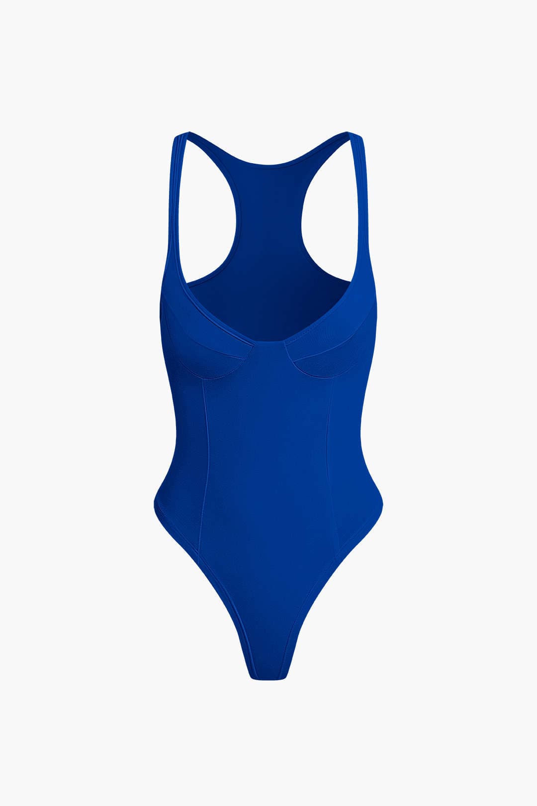 Moon 45 BLUE / 2XS Basic Solid Deep-V Neck Bustier Bodysuit