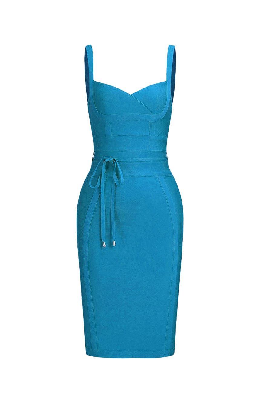 Moon 45 BLUE Bandage Knit Mide Dress