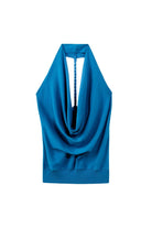 Moon 45 Blue / S Cowl Neck Halter Backless Top