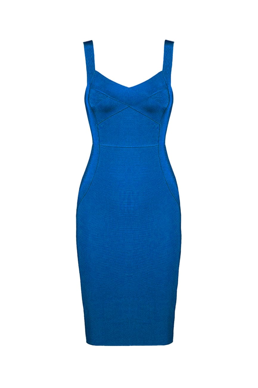 Moon 45 Blue / XS Bandage Bodycon Midi Dress