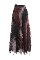 Moon 45 Brown / S Bohemian Fringe Layered Maxi Skirt