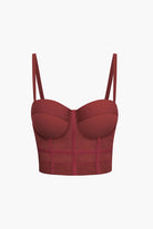 Moon 45 BURGUNDY / 2XS Mesh Underwire Bustier Top