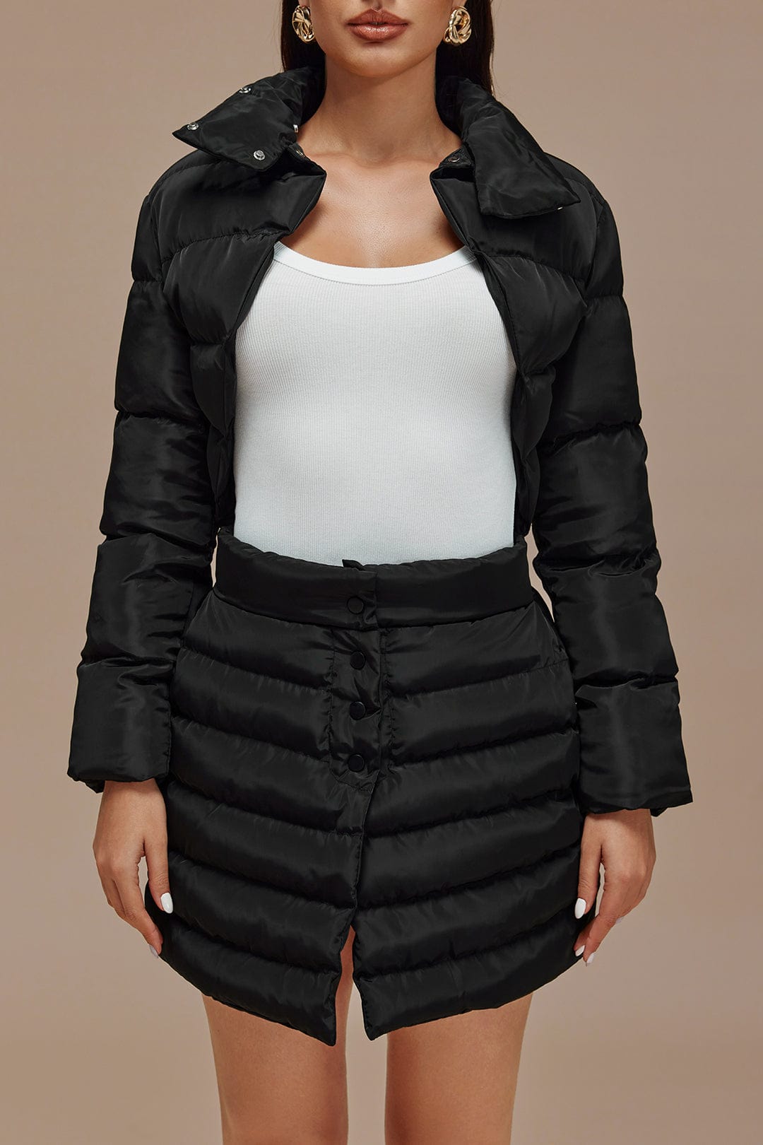 Moon 45 Button Up Puffer Mini Skirt