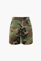 Moon 45 Camo Destroyed Cargo Shorts