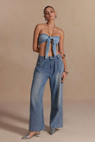 Moon 45 Chain Strap Denim Cami